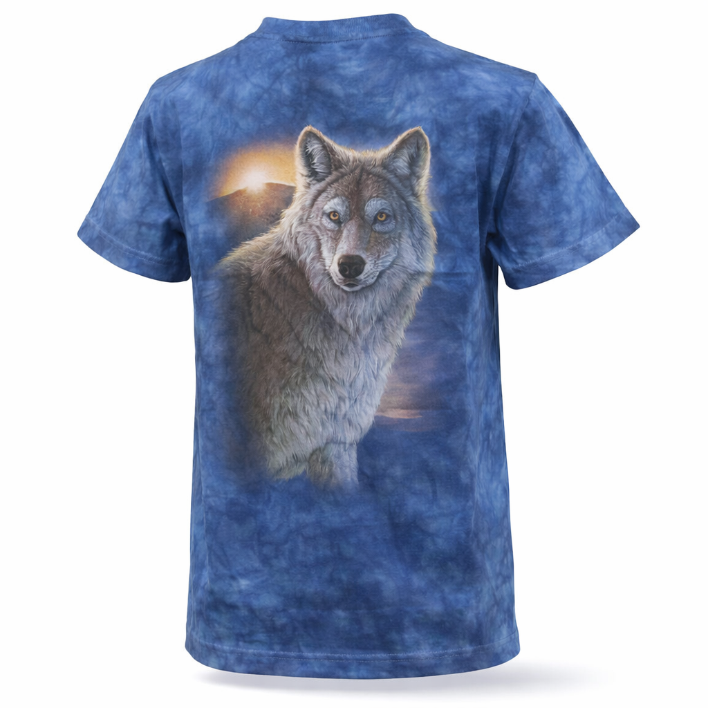 Kinder T-Shirt Wolf vor Sonnenaufgang