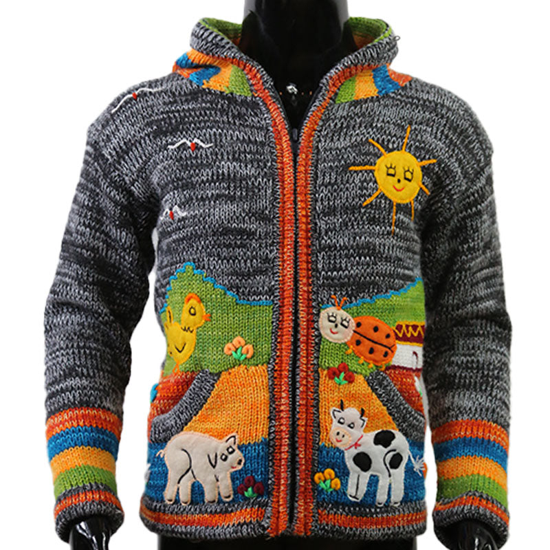 Peruanische Anden Kinderweste Dunkelgrau