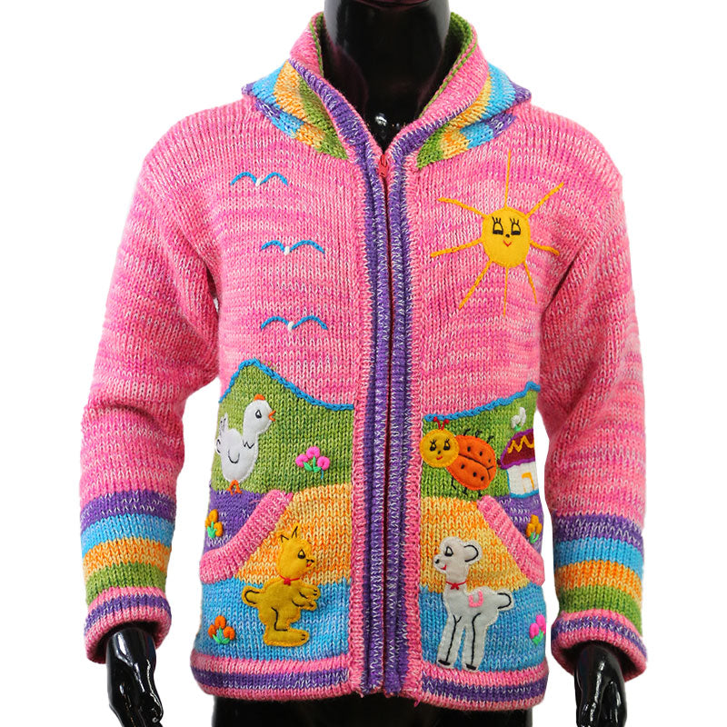 Peruanische Anden Kinderweste Pink