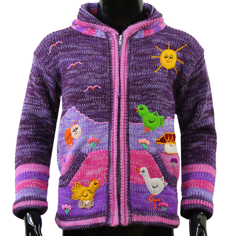 Peruanische Anden Kinderweste Lila 03