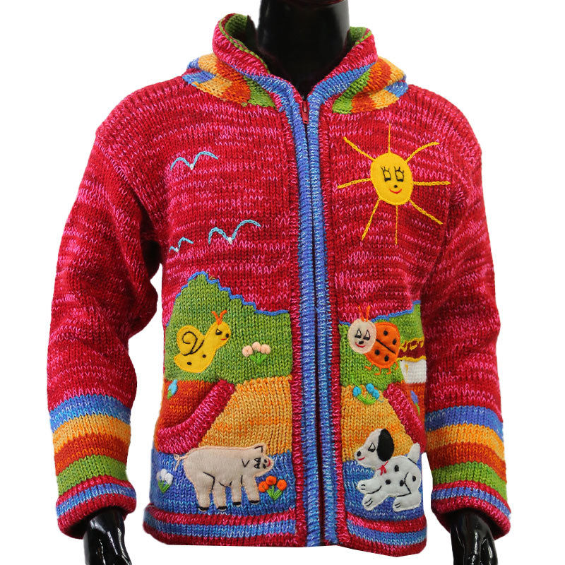 Peruanische Anden Kinderweste Rot