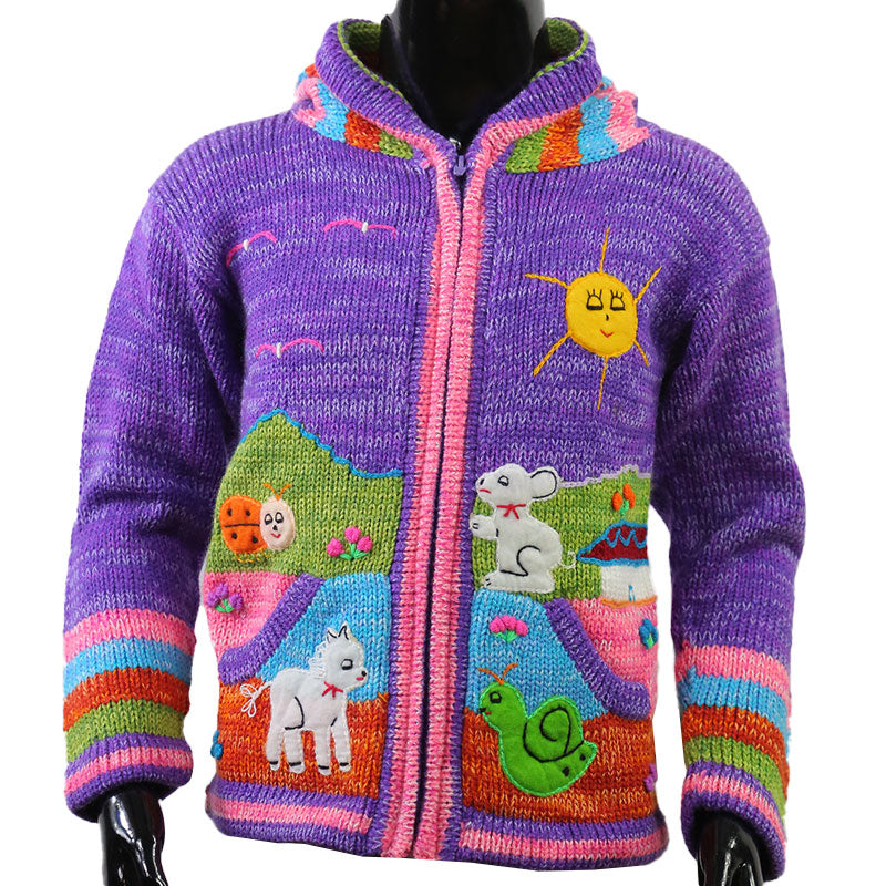 Peruanische Anden Kinderweste Lila 01