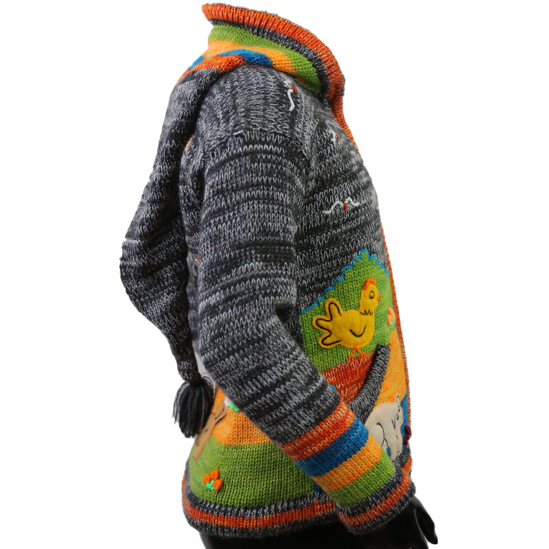 Peruanische Anden Kinderweste Dunkelgrau