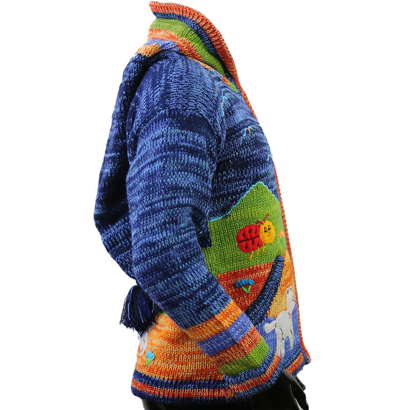 Peruanische Anden Kinderweste Dunkelblau