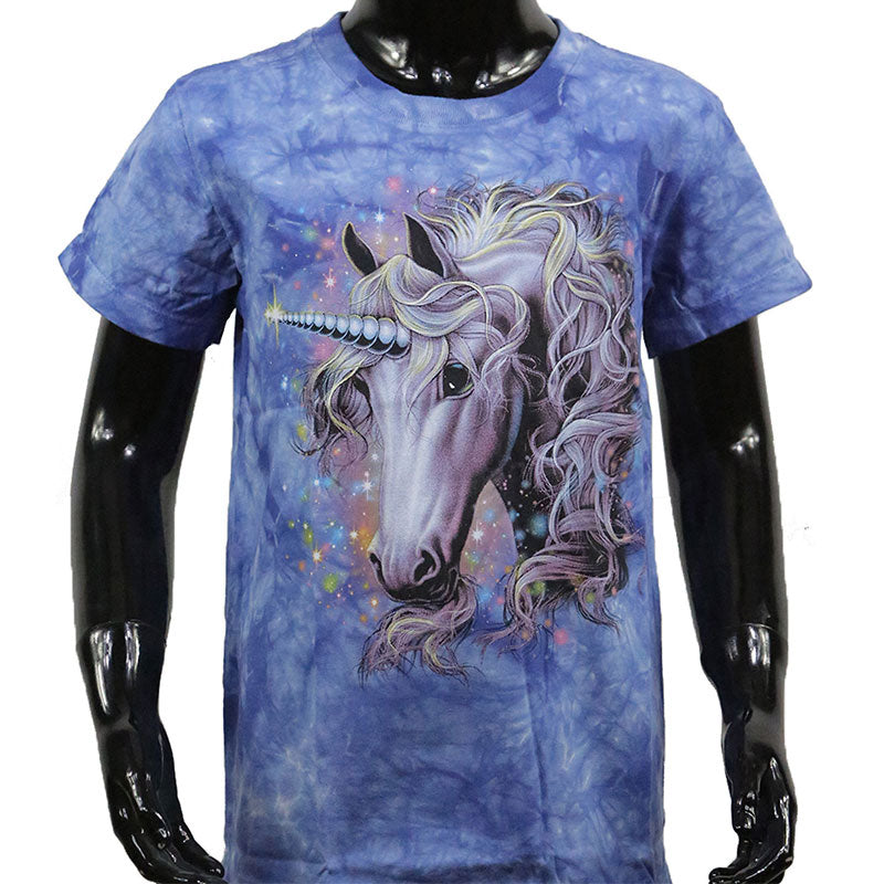 T-Shirt Kids Einhorn im Schimmer blau