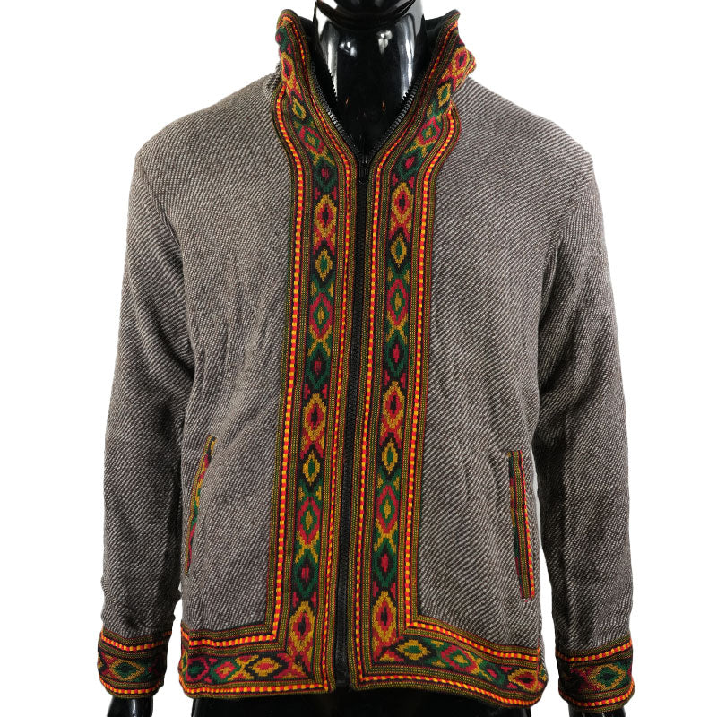 Boho Ethno Jacke Hellgrau