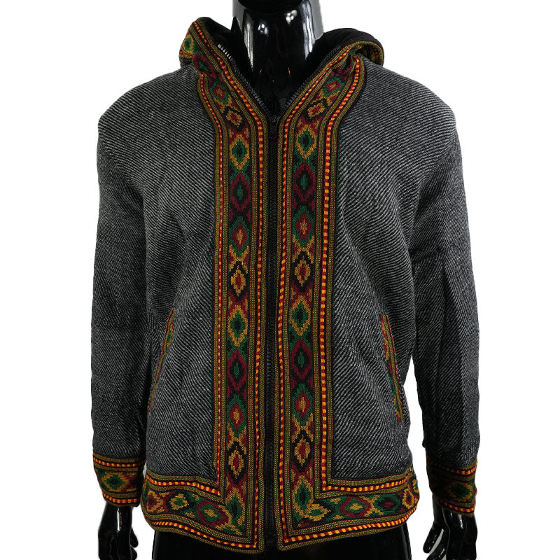 Boho Ethno Jacke Dunkelgrau