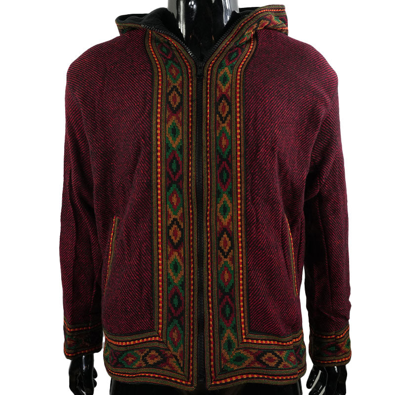 Boho Ethno Jacke Dunkelrot