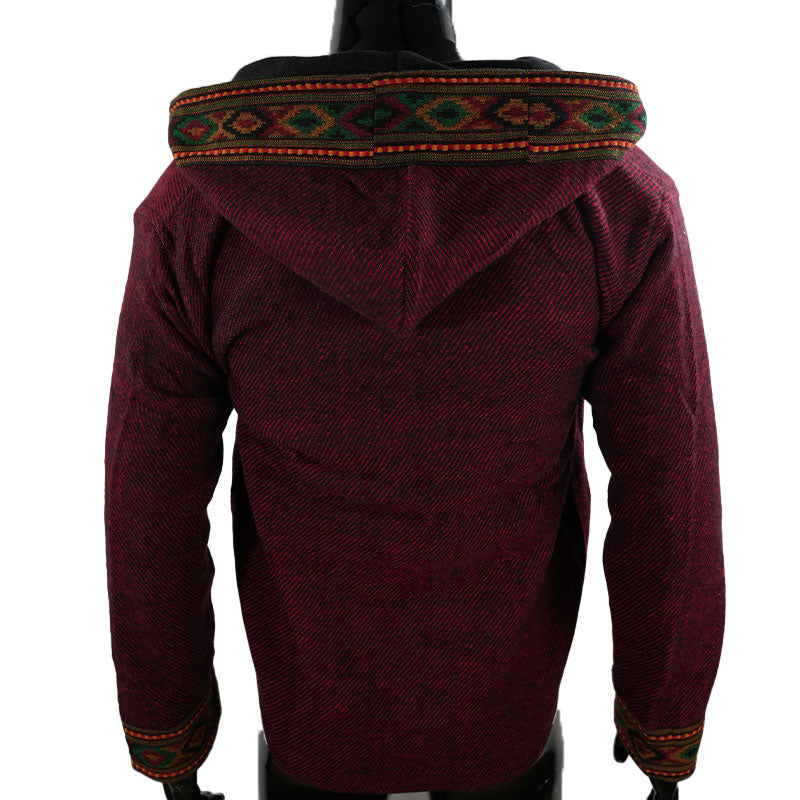 Boho Ethno Jacke Dunkelrot