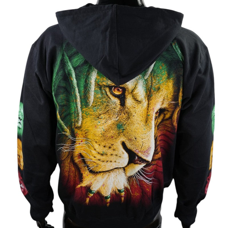 Zip-Hoodie Reggae Style – Löwe mit Dreadlocks
