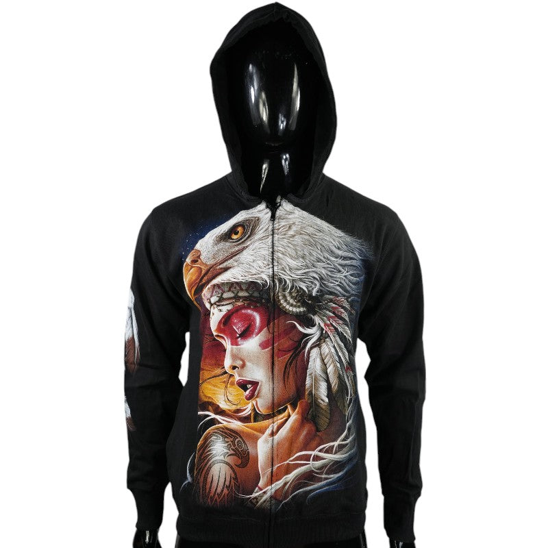Hoodie „Spirit of the Eagle“ – Zip-Hoodie mit Native Art Print