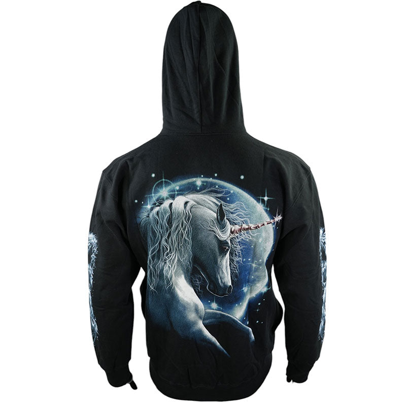 Einhorn Hoodie mit Mond und Sterne – Mystisches Fantasy-Motiv