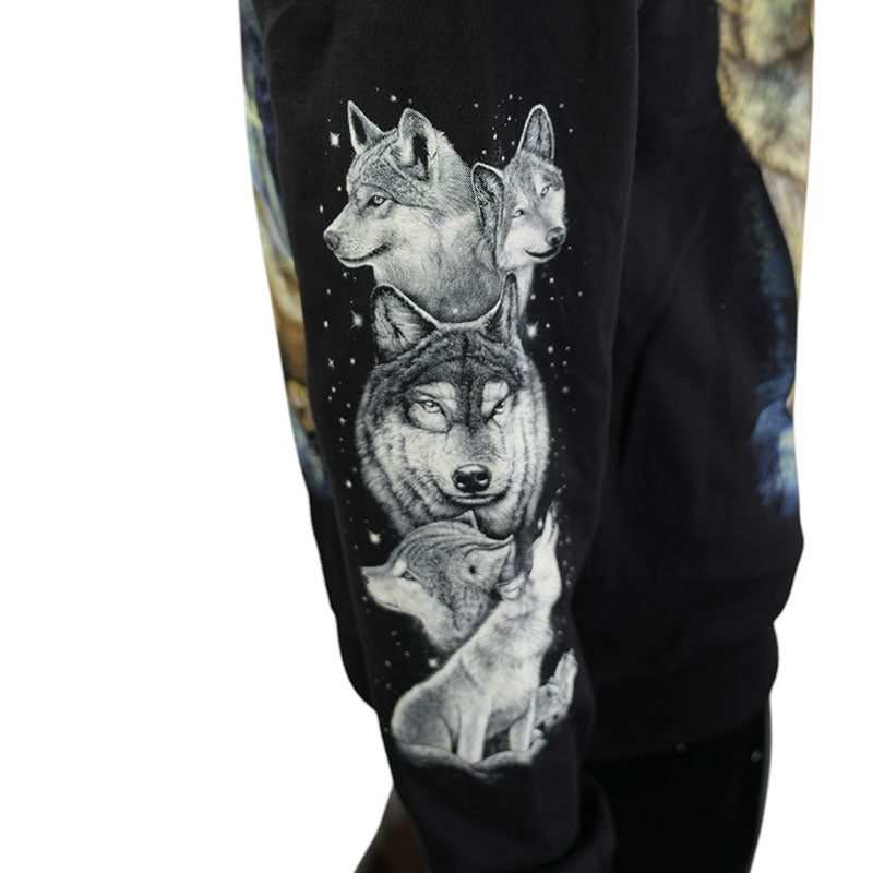 Hoodie „Wolfsnacht“ – Zip-Hoodie mit Wolf-Motiv