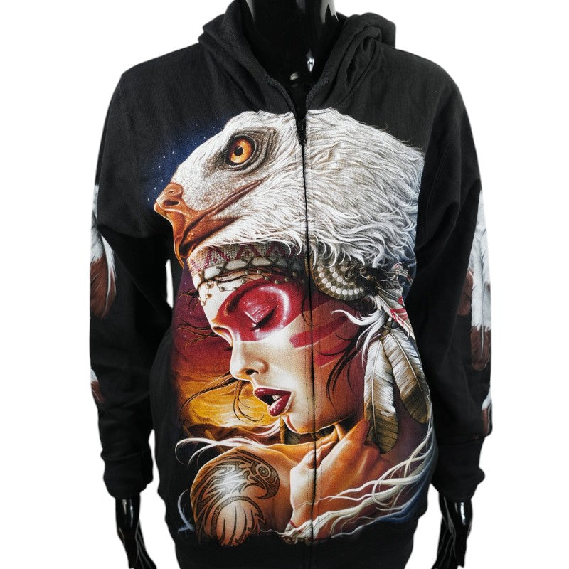 Hoodie „Spirit of the Eagle“ – Zip-Hoodie mit Native Art Print