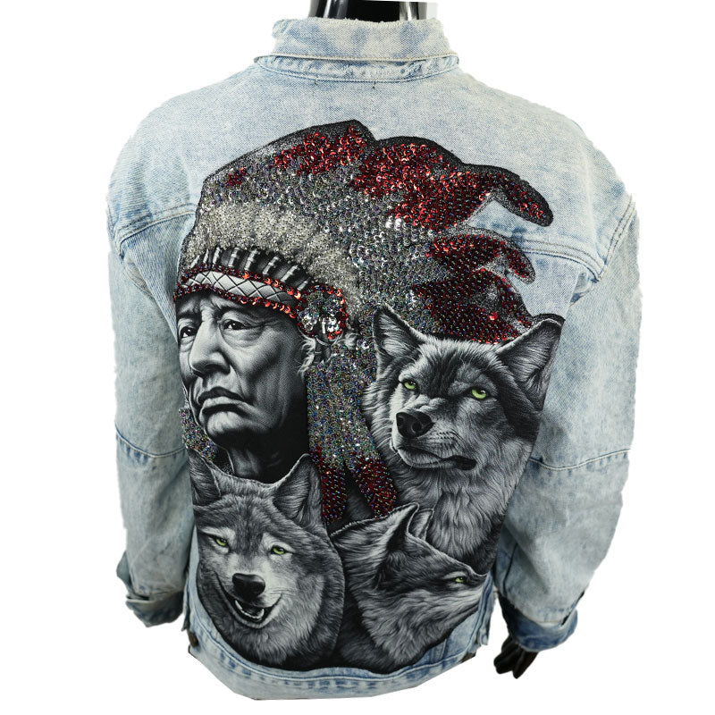 Jeansjacke “Weisheit des Rudels”