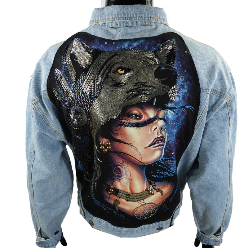 Jeansjacke “Seele des Wolfes”