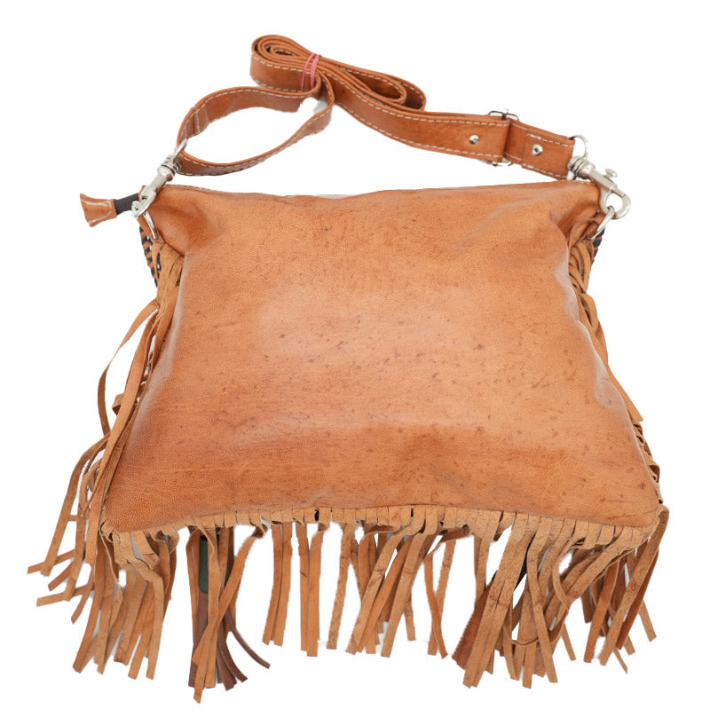 Boho Umhängetasche mit Ethno Applikationen