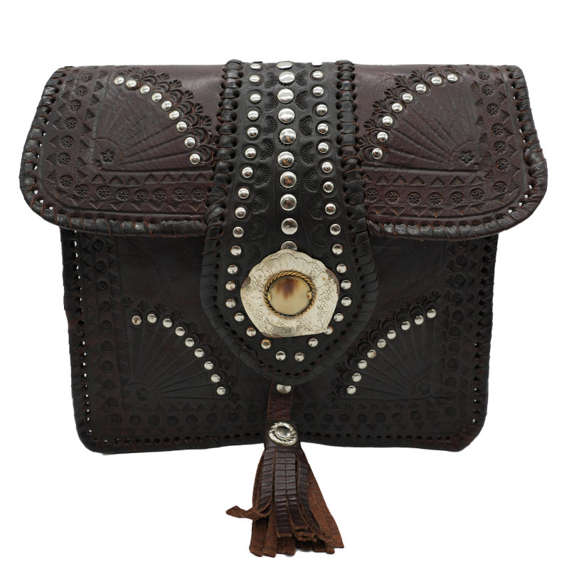 Boho Handtasche Braun mit Tribal-Design