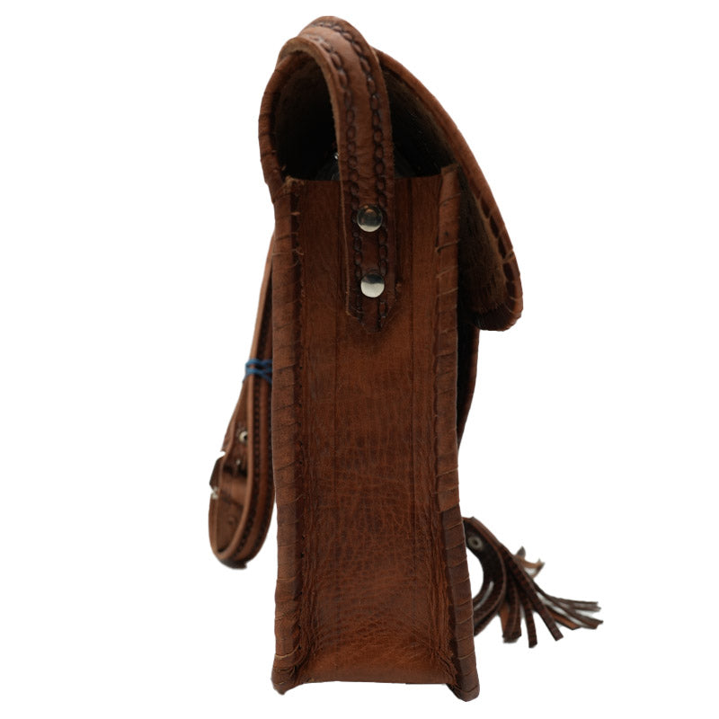 Ethno Crossbody Bag aus Echtleder mit Verzierungen