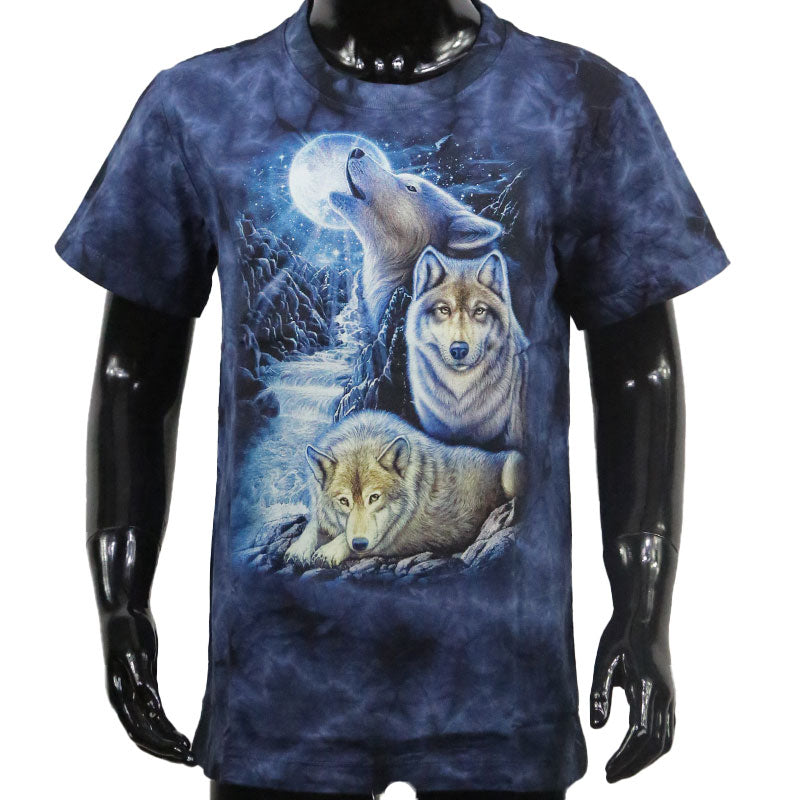 T-Shirt Kids Wolfsrudel vor strahlendem Vollmond