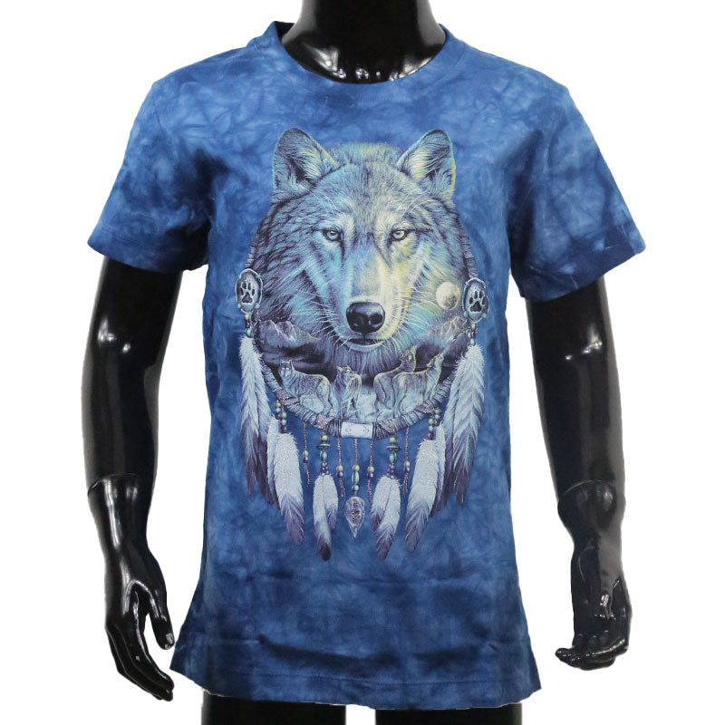 T-Shirt Kids Wolf mit Feder-Traumfänger