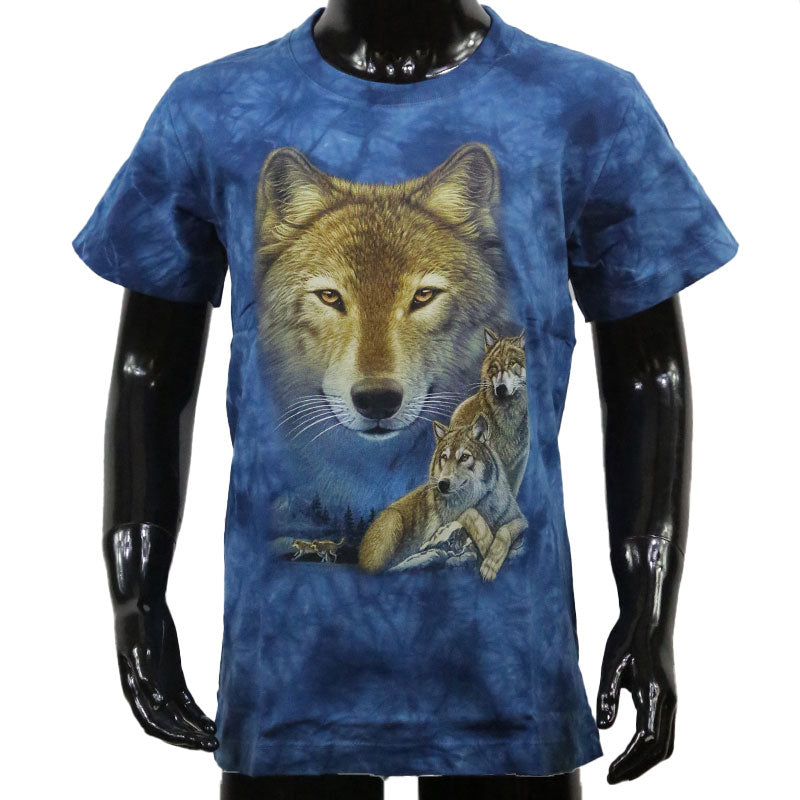 T-Shirt Kids Wolfs-Portrait und Wolfsrudel