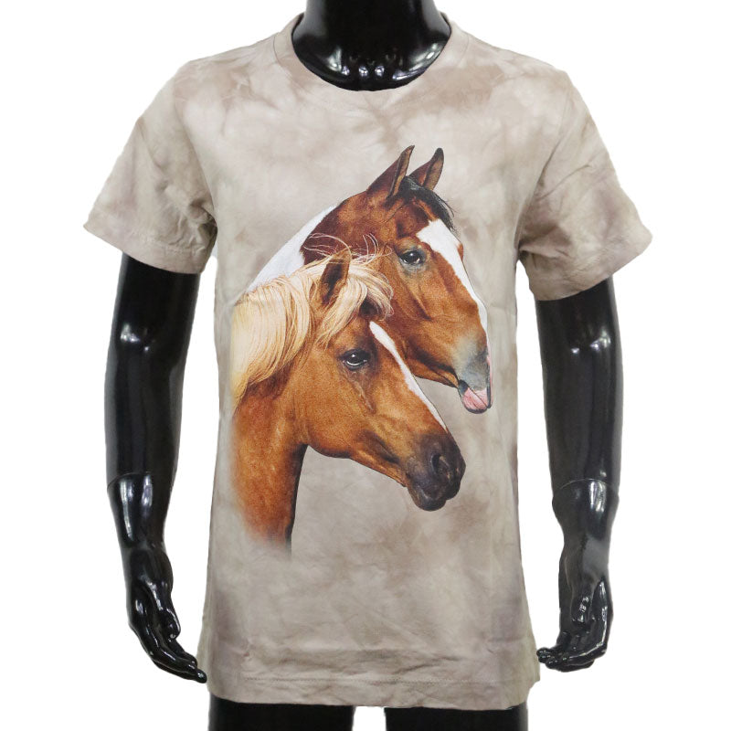T-Shirt Kids Pferdepaar Hellbraun