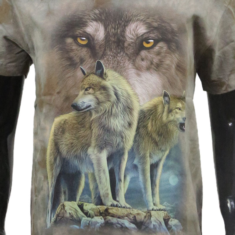 Kinder T-Shirt mit Wolfsrudel – Naturmotiv in Braun