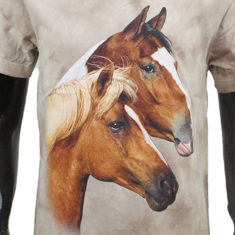 T-Shirt Kids Pferdepaar Hellbraun