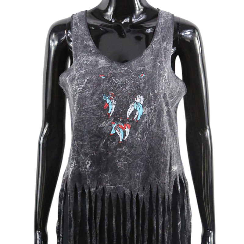 Fransen-Top Traumfänger | Schwarz | Boho