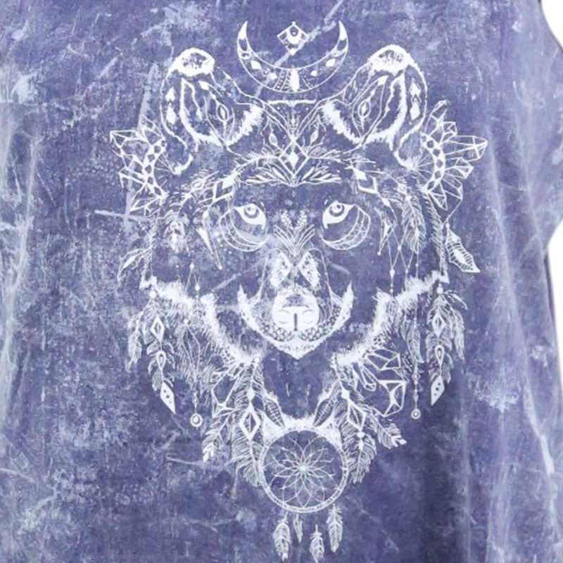 Indigo Wolf Top – Fransen mit Mandala