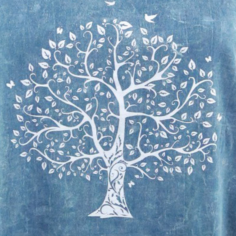 Boho Tanktop – Türkis mit weißem Baum des Lebens