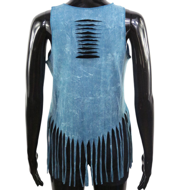 Boho Top mit Büffelschädel – Türkisblau