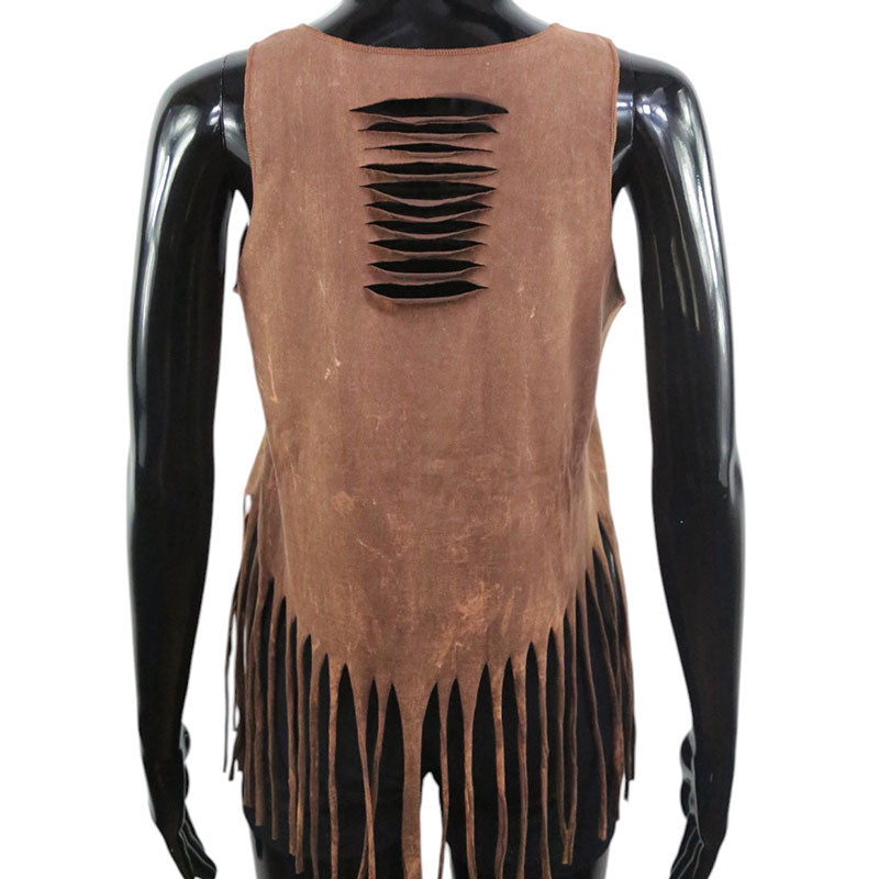 Boho Top mit Büffelschädel – Braun