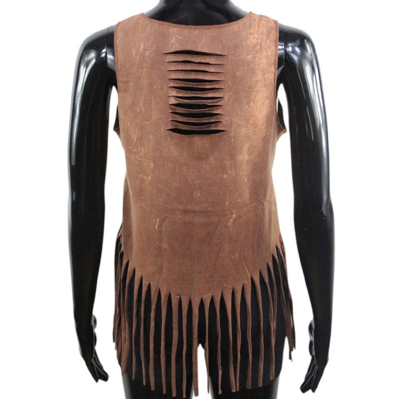 Boho Top mit Büffelschädel – Braun