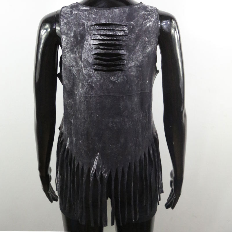 Boho Top mit Büffelschädel – Fransen-Design