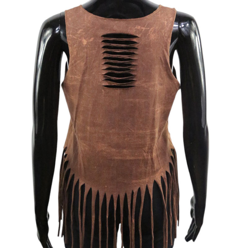 Braunes Boho-Top – Weißer Baum des Lebens