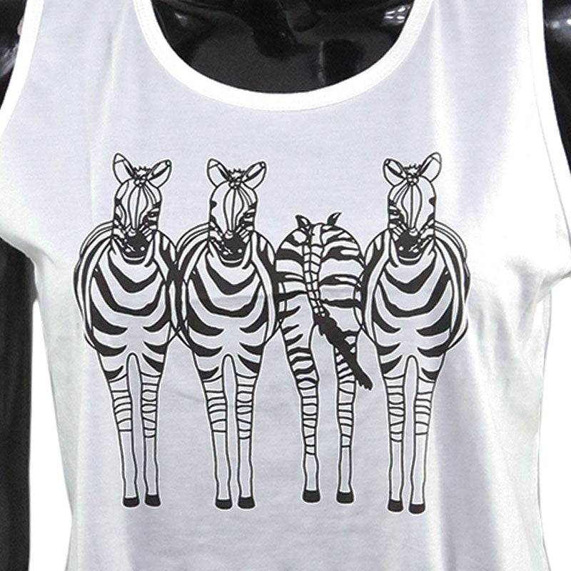 Damen Crop Top mit Zebra-Print – Weißes Fransen-Shirt mit Perlen