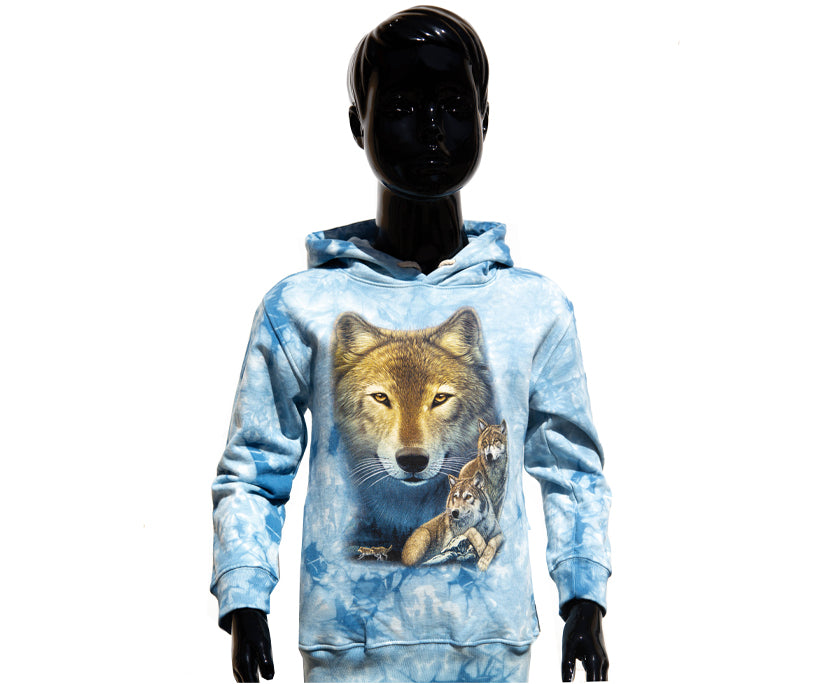 Kinder-Hoodie „Wolf Pack“ – Kapuzenpullover mit Wolfs-Motiv