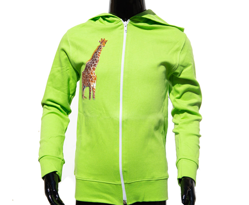 Kinder Zip-Hoodie „Night Wolf“ – Schwarz mit Wolf-Print