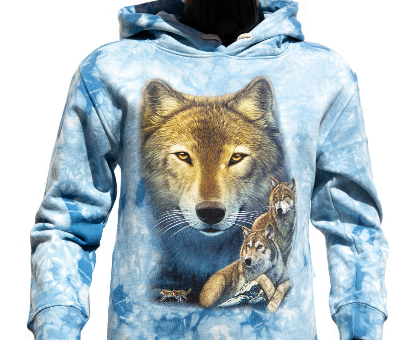 Kinder-Hoodie „Wolf Pack“ – Kapuzenpullover mit Wolfs-Motiv