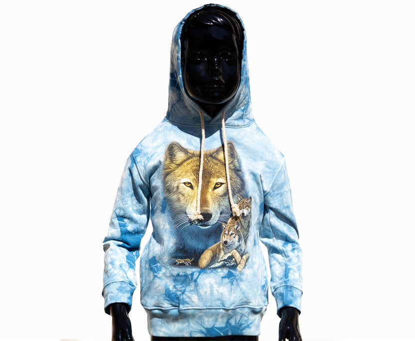 Kinder-Hoodie „Wolf Pack“ – Kapuzenpullover mit Wolfs-Motiv
