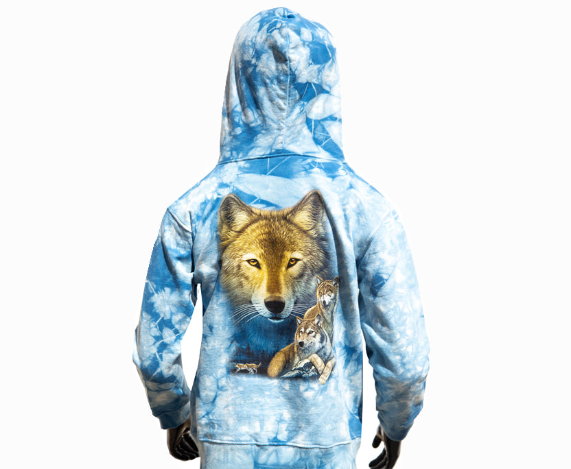 Kinder-Hoodie „Wolf Pack“ – Kapuzenpullover mit Wolfs-Motiv