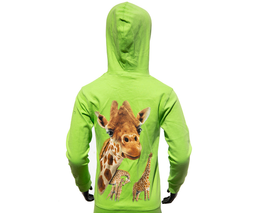 Kinder Zip-Hoodie „Night Wolf“ – Schwarz mit Wolf-Print