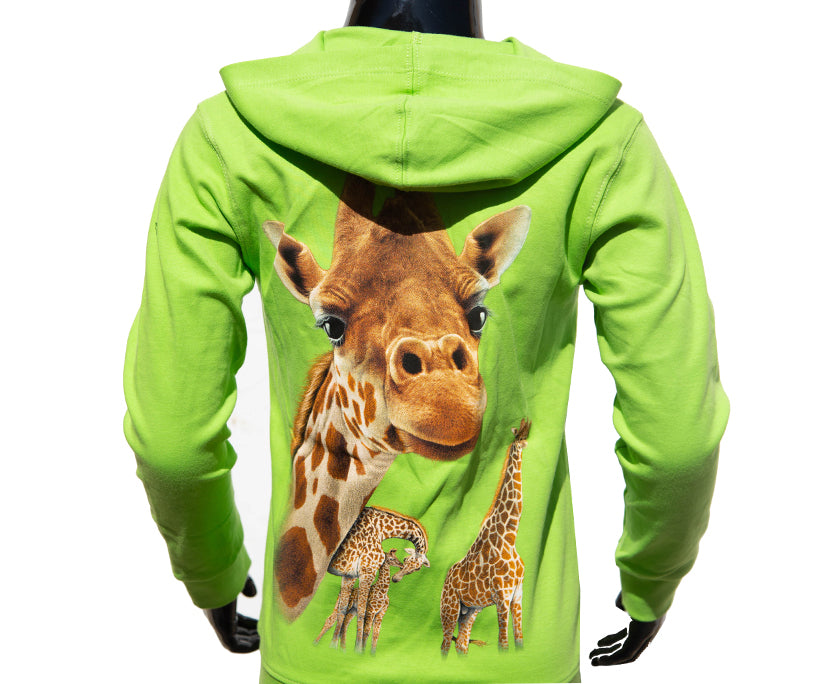 Kinder Zip-Hoodie „Night Wolf“ – Schwarz mit Wolf-Print