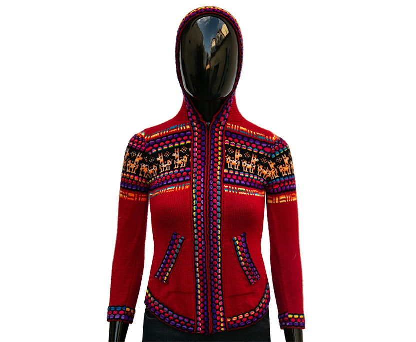 Frauen handmade Weste Rot