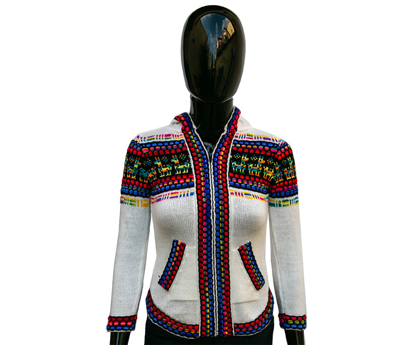 Frauen handmade Weste weiß