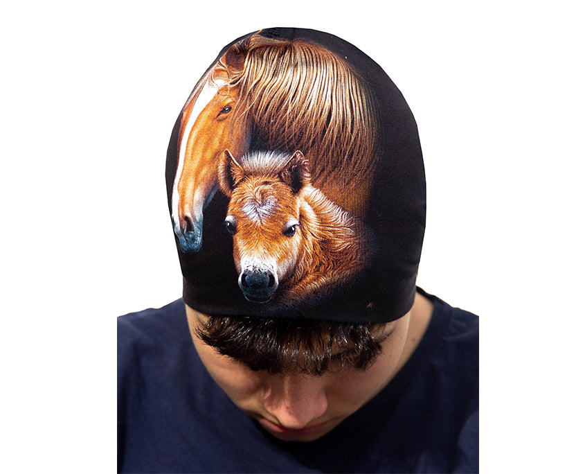 Beanie für Pferdeliebhaber – Tiermotiv Mütze für Herbst & Winter