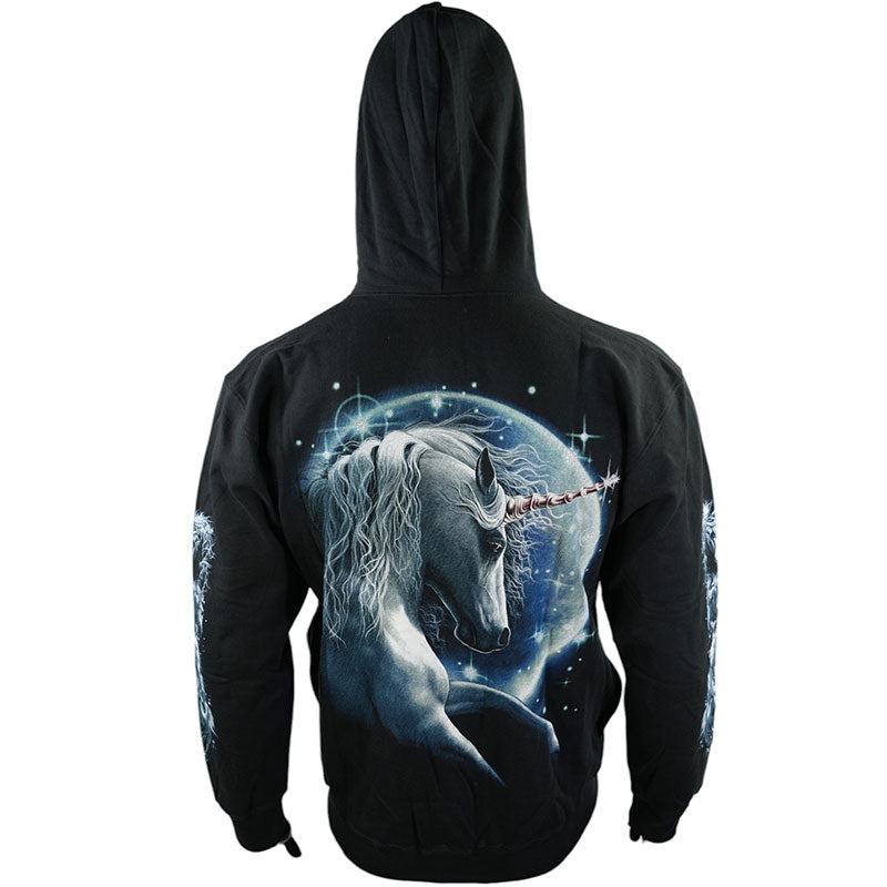 Einhorn Hoodie mit Mond und Sterne – Mystisches Fantasy-Motiv