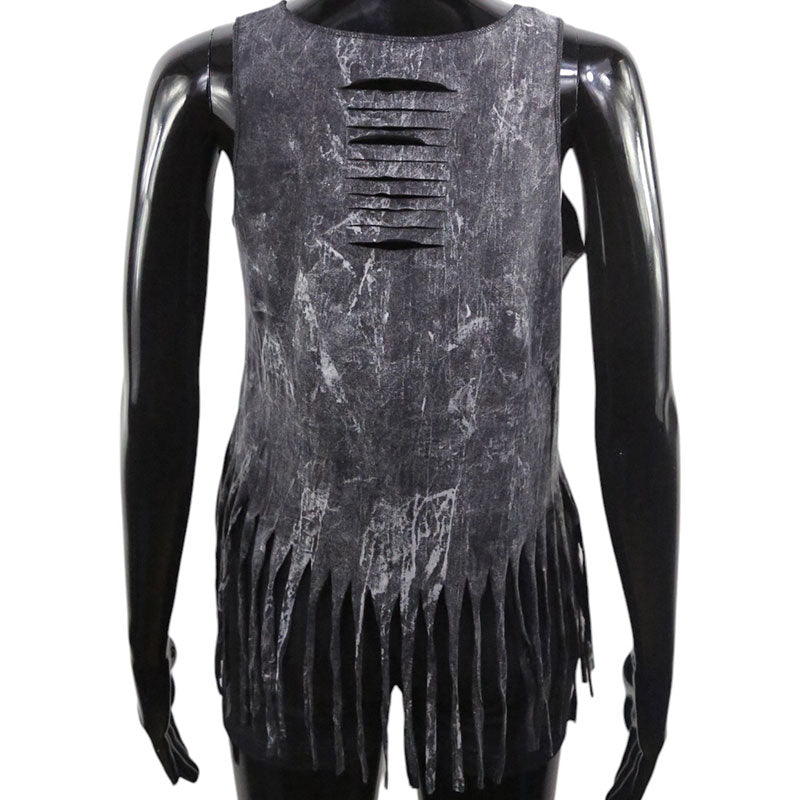 Damen Top 4 Zebras gold auf schwarz/grau batik